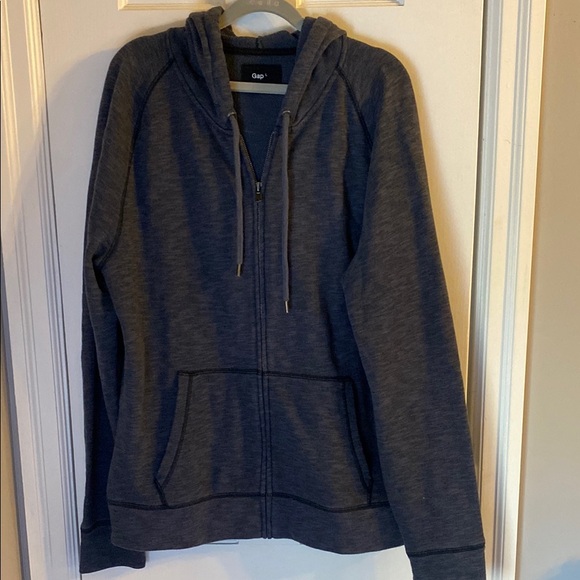 GAP Men's Dark Slate Blue Hoodie with Front Zipper Size L - Picture 1 of 6